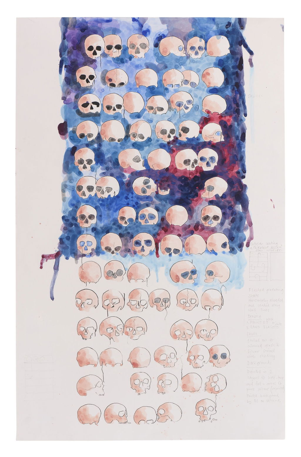 Preparatory skull drawings for Stroud Ossuary main image